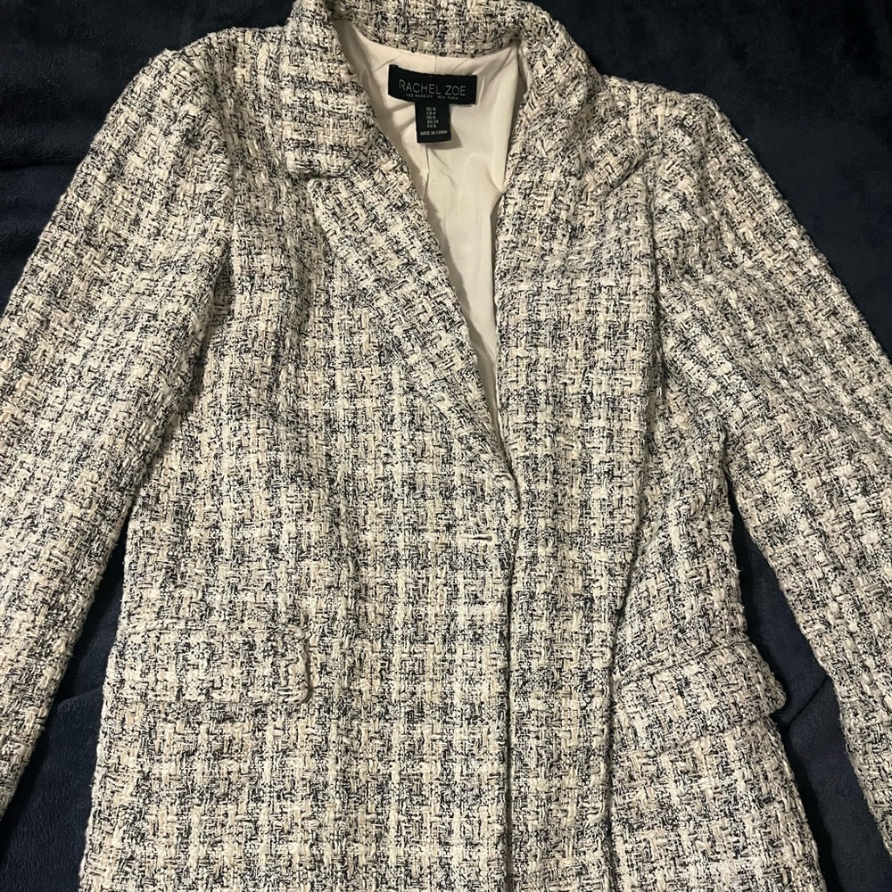 Rachel Zoe Women's Black and White Tweed Blazer